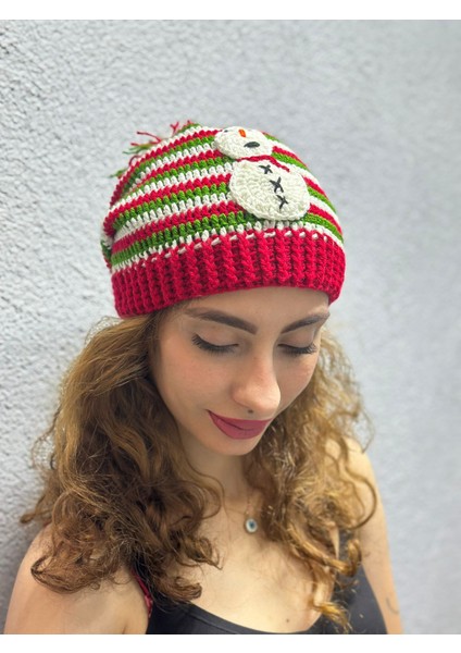 El Örgüsü Kardan Adam Işleme Noel Cristmas Bere