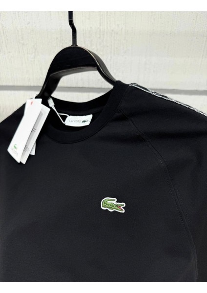 Premium Siyah Erkek Tişört Omuz Şerit Desenli fiyatları