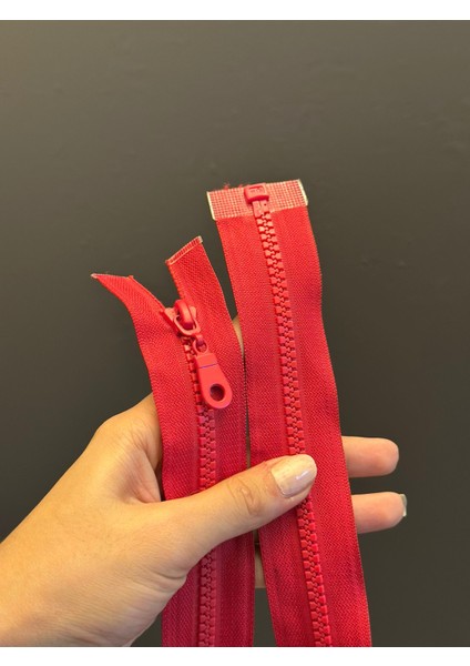 Kırmızı Dişli Fermuar 73X3 cm fırsatları