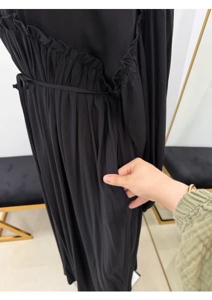 Robalı Büzgülü Oversize Elbise 5093 fırsatları