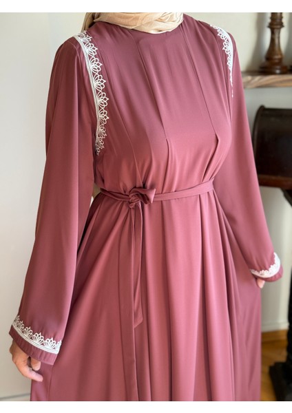 Abaya Kol Nakışlı Medine Ipeği Elbise 5060 fiyatları