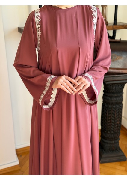 Abaya Kol Nakışlı Medine Ipeği Elbise 5060 indirimleri