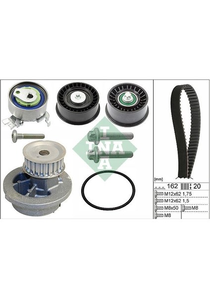 530044132 - Devirdaimli Eksantrik Gergi Kiti 162×200 Astra G-Corsa C-Vectra C-Merıva A-Zafıra A 1.4-1.6-1.8 16V Z16XE-Z14XE 1334066 Devirdaimli