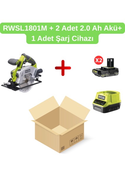 Ryobi RWSL1801M Akülü Sunta Kesme+ 2 Adet 2.0 Ah Akü+ 1 Adet Şarj Cihazı