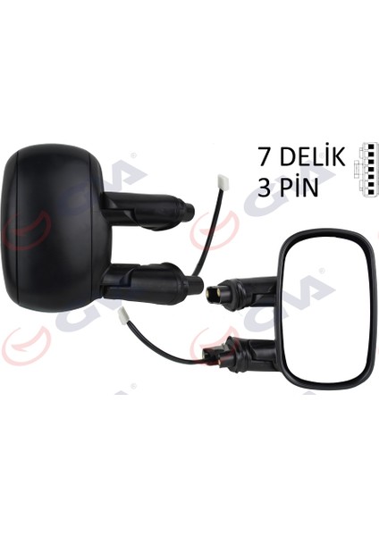 Dış Dikiz Aynası Sag Elektrikli Astarlı Fıat Doblo 00 10 Konveks 3 Fiş VM-666EHPR