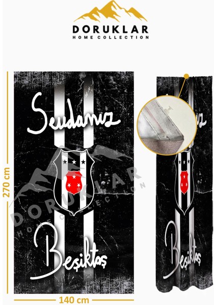 Dijital Baskı Yıkanabilir Sportif Desenli 2 Kanat Genç ve Çocuk Odası Fon Perdesi PRD0056 fiyatları