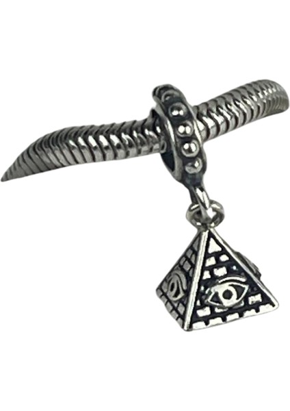 Yerli Üretim Minik Piramit Sallantılı Gümüş Charm