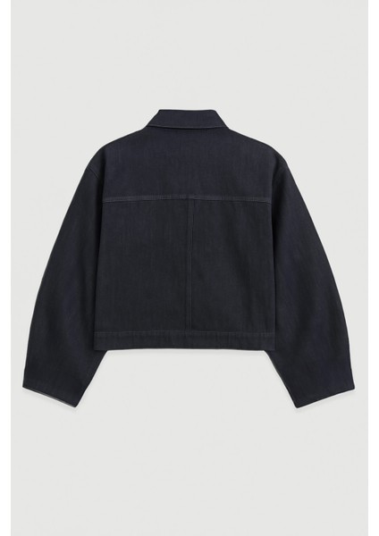 Kadın Cepli Oversize Lacivert Denim Ceket Gömlek fiyatları