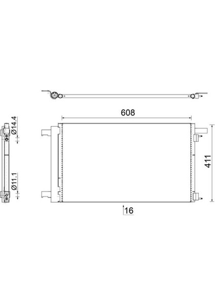 Klima Radyatörü Kondansatörü Peugeot P308-CC 10>14 Rzc 10>15 Ds4 11>15 1.6 Thp-Gti