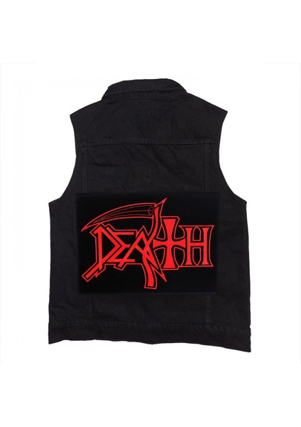 Death Logo Siyah Kot Yelek