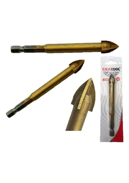 Elmas Karbür Uçlu Mermer ve Seramik Delme Ok Tipi 4 Ağızlı Hex 10*85MM