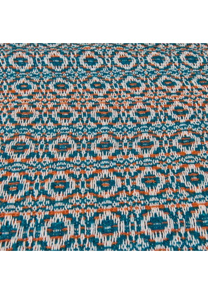 Soft Zemira Pamuklu Çift Kişilik Battaniye - Mavi / Turuncu - 200X220 cm fiyatları