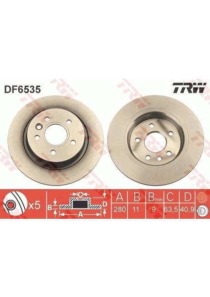 Arka Fren Aynası Volvo V40 D2 D3 D4 T2 T3 T4 T5 Hatchback 12 280X5DL 986479691-