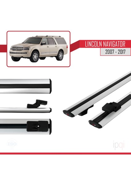Lincoln Navigator 2007-2017 Arası ile Uyumlu Basıc Model Ara Atkı Tavan Barı Gri 2 Adet modelleri