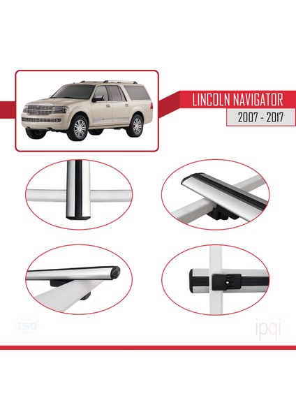 Lincoln Navigator 2007-2017 Arası ile Uyumlu Basıc Model Ara Atkı Tavan Barı Gri 2 Adet fırsatları