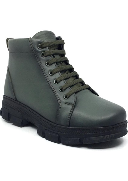 Taşpınar %100 Hakiki Deri Kadın Kışlık Günlük Fermuarlı Kauçuk Kaymaz Taban Sneaker Bot 36-41