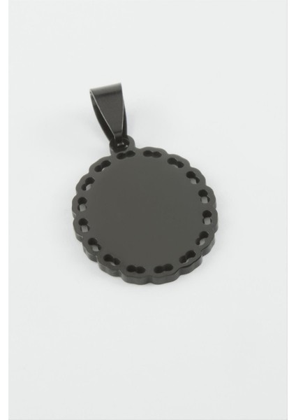 Ds-Derin Oval Isim Yazılabilir Çelik Kolye Ucu 2x2,8 Cm-Siyah fiyatları