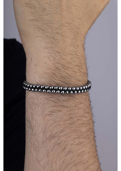 Çift Sıra Hematit Taşlı Doğal Taş Bileklik fiyatları