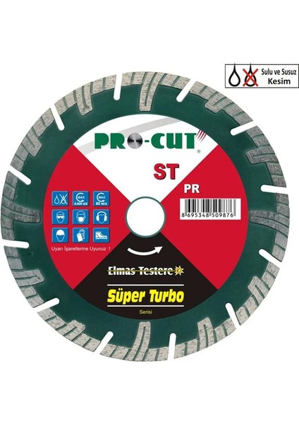 Procut PRC50985 115X2.2X7.0X22.23 mm Süper Turbo Elmas Testere (5'li Avantaj Paket)