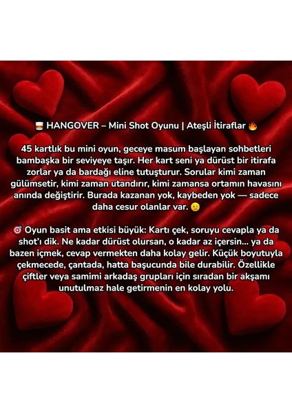 Hangover Mini Shot Oyunu | Ateşli Itiraflar modelleri