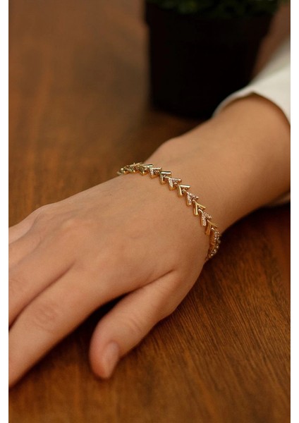 Vera Chain Kuyumcu Işçiliği 14K Altın Kaplama Premium Seri Kadın Çelik Bileklik fırsatları