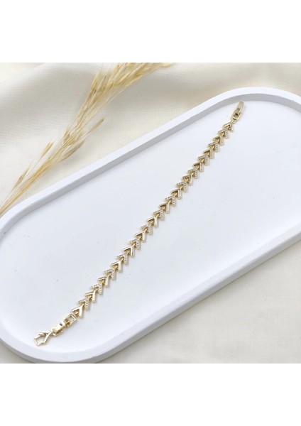 Vera Chain Kuyumcu Işçiliği 14K Altın Kaplama Premium Seri Kadın Çelik Bileklik modelleri