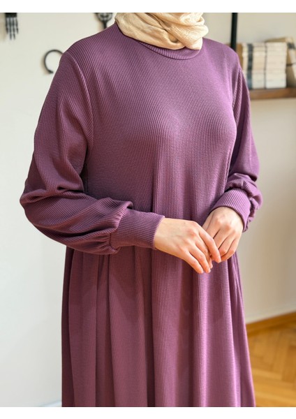 Yandan Büzgülü Fitilli Örme Elbise 9922 modelleri