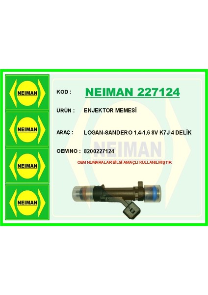 Enjektor Memesi Logan-Sandero 1.4-1.6 8V K7J 4 Delik