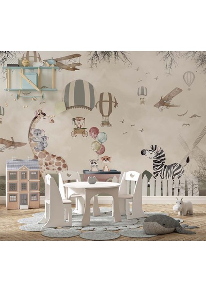 Sevimli Safari Hayvanları Çocuk Odası Duvar Kağıdı fiyatları