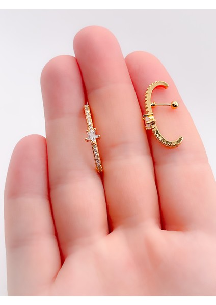 Cerrrahi Çelik Piercing ( Pirsing ) Yıldızlı Anti Tragus Piercing (1ADET) fiyatları