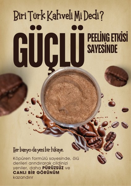 Colorido Türk Kahveli Body Scrub Besleyici Arındırıcı Nemlendirici Vücut Peelingi 300 ml modelleri