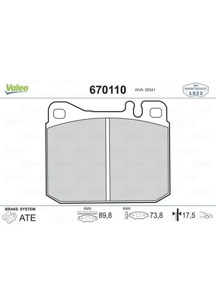 670110 - Fren Balatası On Mercedes W123 C123 W126 C126 R107