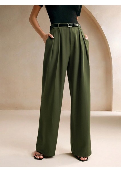 Yüksek Bel Bol Kesim Palazzo Pantolon