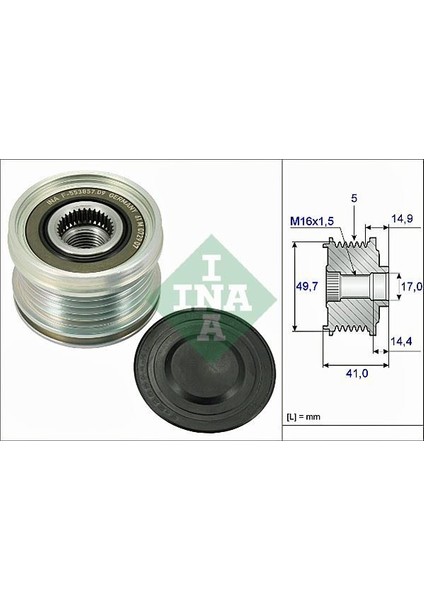 535010110 - Alternator Kasnagı Mercedes W168 W169 W414 . Mıtsubıshı Colt 1.5 Dıd 04 12