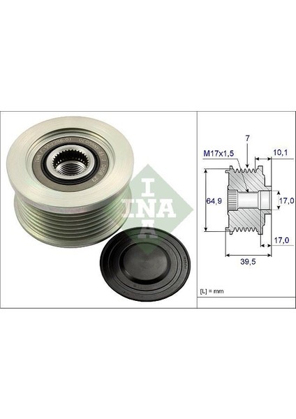 535017710 - Alternatör Kasnağı Rulmanlı Nıssan Navara 2.5l YD25DDTİ Dci D40 4×2 4×4 04- / Pathfınder 2.5l YD25DDTİ Dci R51 4×4 05-