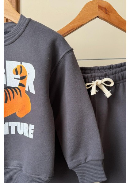 Erkek Çocuk Baskılı 3 Iplik Kumaş Pamuklu Alt Üst Takım fırsatları