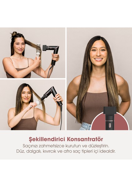 Flexstyle 3-In-1 Saç Kurutma & Şekillendirme Sistemi - Black/rose Gold indirimleri