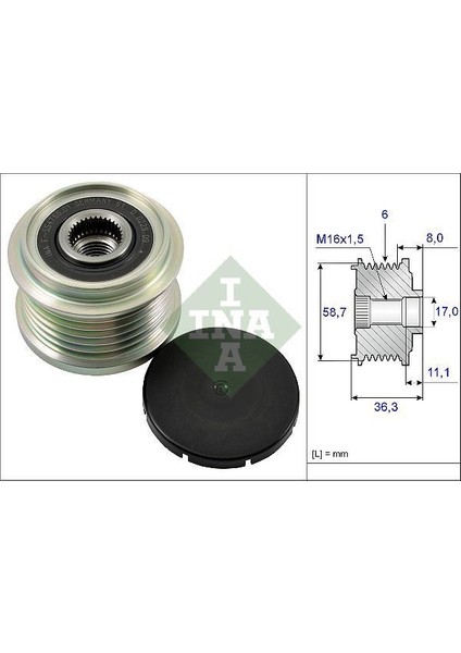 535016010 - Alternatör Kasnağı Rulmanlı Ducato-Boxer-Jumper-Transit Tourneo 2.2hdi-2.2tdci Alt 0121615002