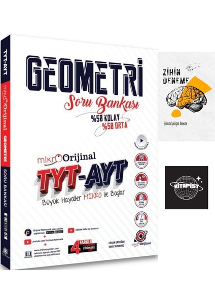 Orijinal Yayınları Tyt Ayt Geometri Mikro Soru BANKASI+ZIHINDENEME-KD231
