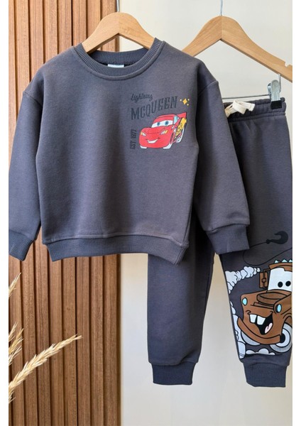 Erkek Çocuk Baskılı 3 Iplik Pamuklu Kumaş Alt Üst Takım fırsatları