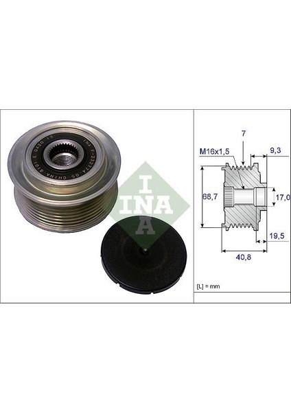 535007910 - Alternatör Kasnağı Rulmanlı Hyundaı H1 Starex 2.5 Crdi 03-07 -Kıa Sorento 2.5 Crdı 02 7 Kanal