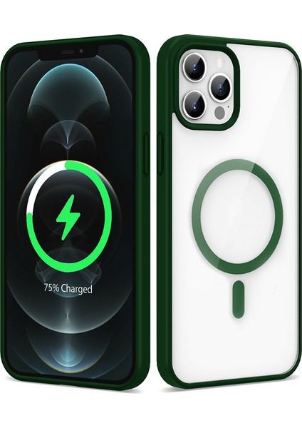 Apple iPhone 12 Pro Max Kılıf M-Safe Wireless Şarj Özellikli Silikon Ege Kapak