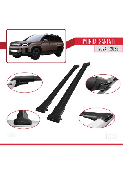 Hyundai Santa Fe 2024-2025 Arası ile Uyumlu Fly Model Ara Atkı Tavan Barı Siyah 2 Adet modelleri