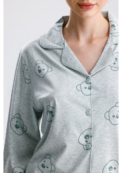 Ayıcık Desen Pamuk Kadın Pijama Takım indirimleri