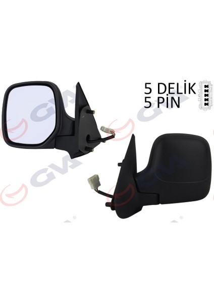 Dış Dikiz Aynası Sol Berlıngo-Partner 97 Elektrikli Isıtmalı Konveks 5 Fiş VM-118EHL