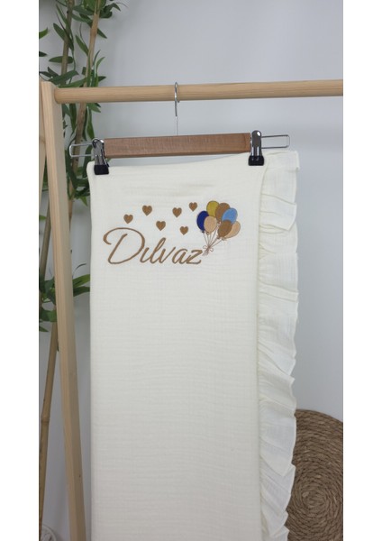 Müslin Yeni Doğan 4katlı Organik %100PAMUK Kişiye Özgü Nakışlı Hastane Çıkış Seti (Çoklu Balon) modelleri