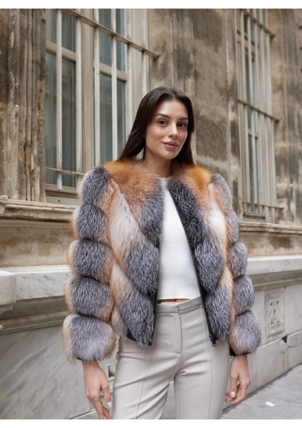 Maison Royale Hakiki Tilki Kürkü Kadın Mont Çok Renkli fiyatları