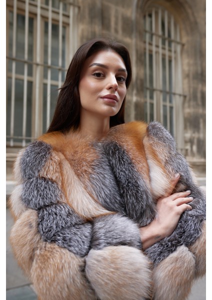 Maison Royale Hakiki Tilki Kürkü Kadın Mont Çok Renkli modelleri