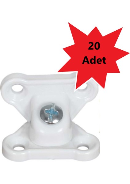 Açılı T Bağlantı Çektirme Beyaz Plastik Köşe Birleştirme Kelebek Bağlantı (20 Adet) fiyatları