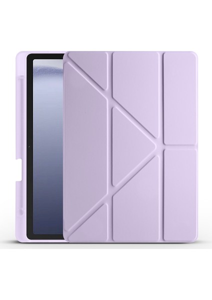 Galaxy Tab A9 Plus Uyumlu Tri Folding Kalem Bölmeli Standlı Kılıf Lila fiyatları